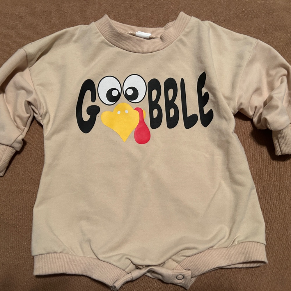 Cream Gobble Baby Onesie